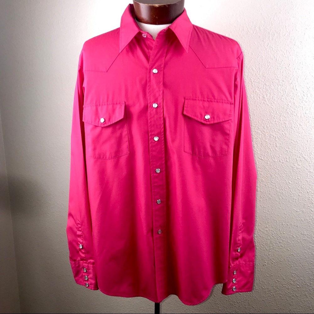 COPY - Vintage 70’s Hot Pink Western Snap Shirt Like New